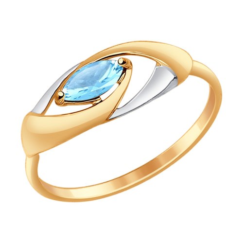 Кольцо из золота с голубым топазом, арт. 714633